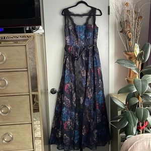 Adrianna Papell sequin mesh maxi dress, size 10